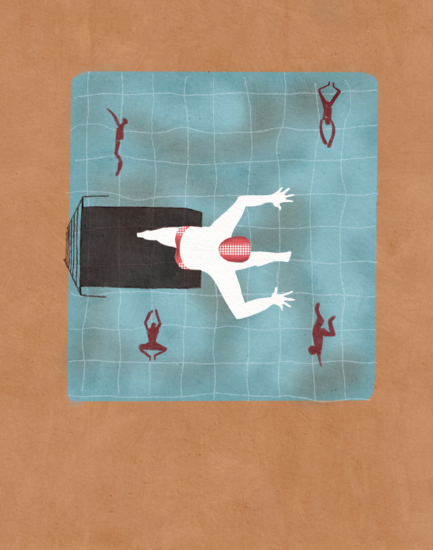 editorial swimming illustration